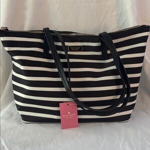 Kate Spade Black and White Striped Handbag